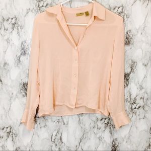 Calson Blush Button Down Blouse!